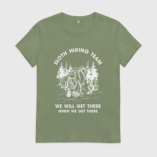 Женская футболка Slow hiking team wite / Авокадо – фото 1