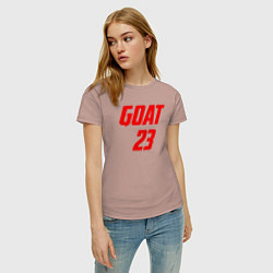 Футболка хлопковая женская Goat 23, цвет: пыльно-розовый — фото 2