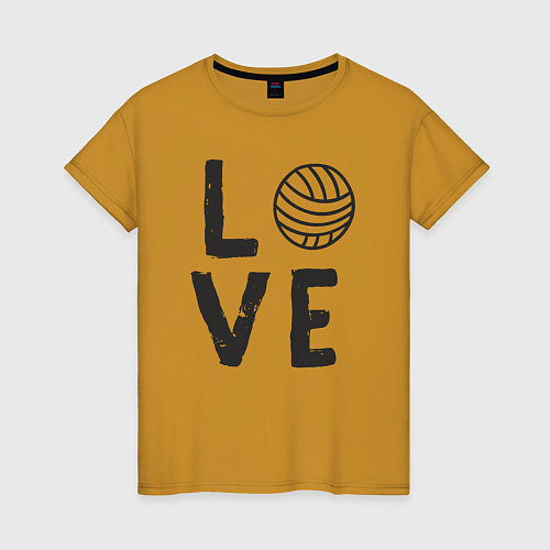 Женская футболка Lover volleyball / Горчичный – фото 1