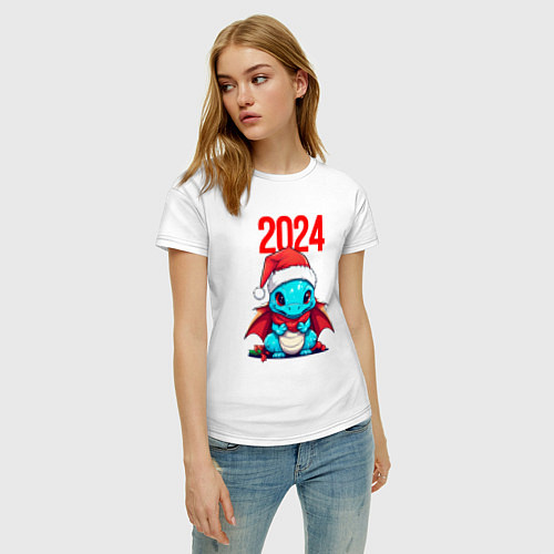 Женская футболка Милый дракончик 2024 / Белый – фото 3
