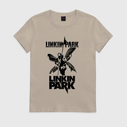 Футболка хлопковая женская LP - hybrid theory, цвет: миндальный