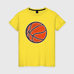 Футболка хлопковая женская Оранжевый мяч, цвет: желтый