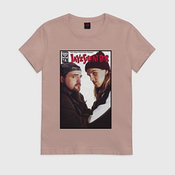 Футболка хлопковая женская Jay and Silent Bob, цвет: пыльно-розовый