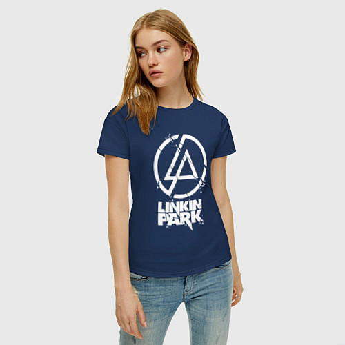 Женская футболка Linkin Park - white / Тёмно-синий – фото 3