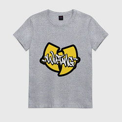 Футболка хлопковая женская Wu tang - logo, цвет: меланж
