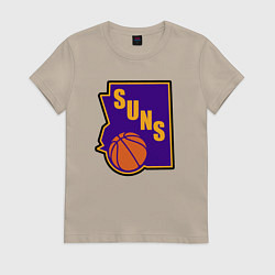 Футболка хлопковая женская Suns ball, цвет: миндальный