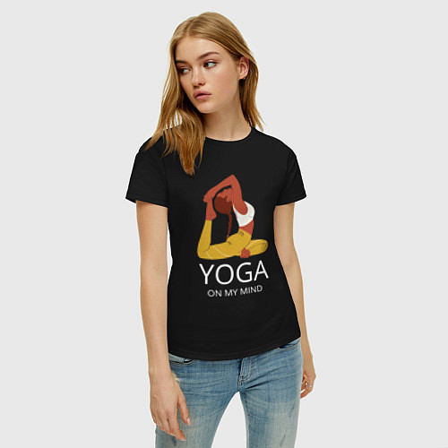 Женская футболка Йога в моём разуме / Черный – фото 3