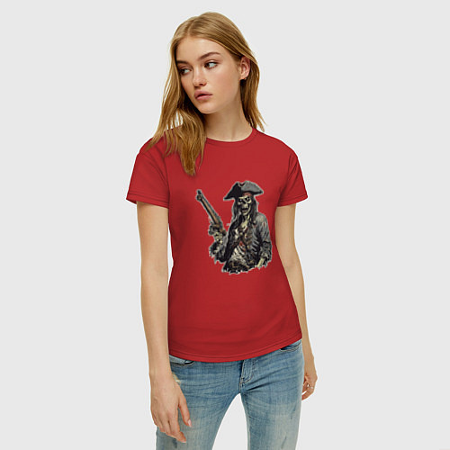 Женская футболка Призрачный пират / Красный – фото 3