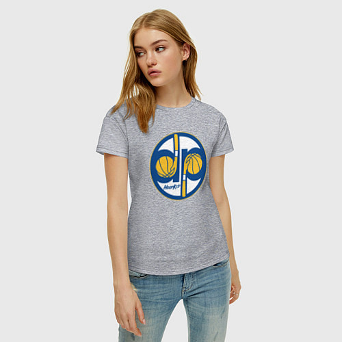 Женская футболка Warriors hoop kid / Меланж – фото 3