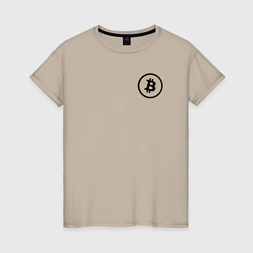 Женская футболка Биткоин криптовалюта / Миндальный – фото 1