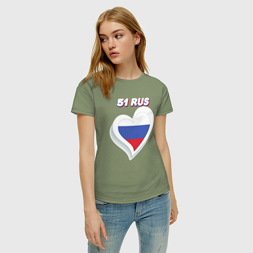 Женская футболка 51 регион Мурманская область / Авокадо – фото 3
