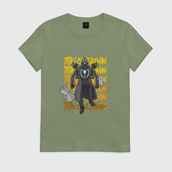 Футболка хлопковая женская Титан Камерамен, цвет: авокадо