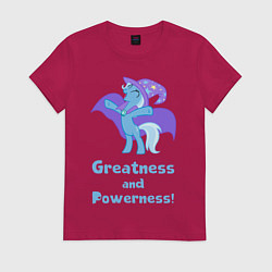 Футболка хлопковая женская Величие и могущество Трикси, цвет: маджента