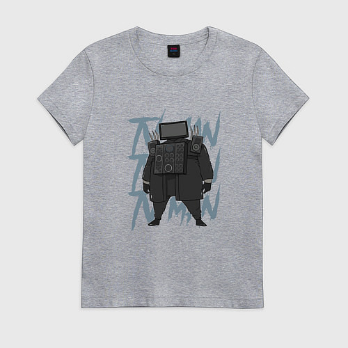 Женская футболка Упитанный ТВ Мен / Меланж – фото 1