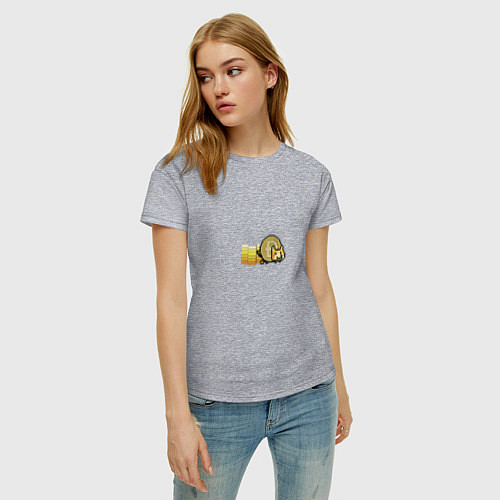 Женская футболка Doge Coin / Меланж – фото 3