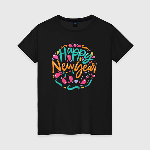 Женская футболка Счастья в новый год / Черный – фото 1