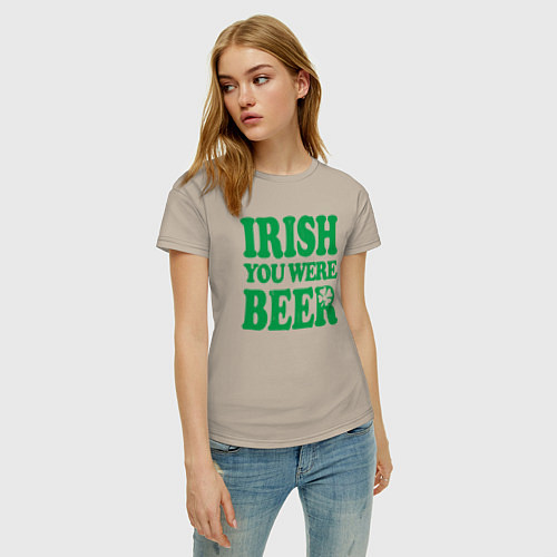 Женская футболка Irish you were beer / Миндальный – фото 3