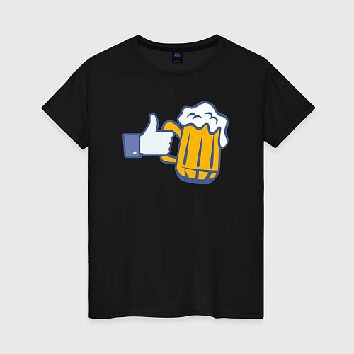 Женская футболка Beer like / Черный – фото 1
