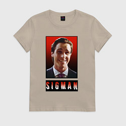 Футболка хлопковая женская Sigman, цвет: миндальный