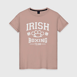Футболка хлопковая женская Ирландский бокс, цвет: пыльно-розовый