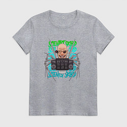 Футболка хлопковая женская Скибиди Туалет учёный, цвет: меланж