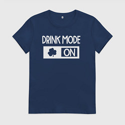 Футболка хлопковая женская Включен питьевой режим, цвет: тёмно-синий