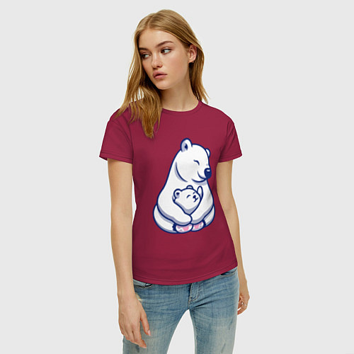 Женская футболка Семья белых мишек / Маджента – фото 3