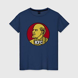 Футболка хлопковая женская Lenin KFC, цвет: тёмно-синий