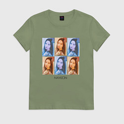 Футболка хлопковая женская Nayeon Twice Girl, цвет: авокадо