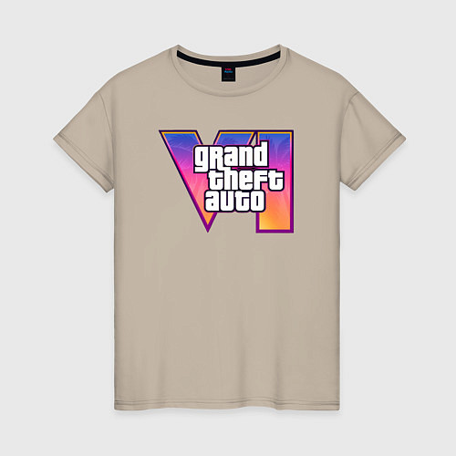 Женская футболка GTA 6 logo / Миндальный – фото 1