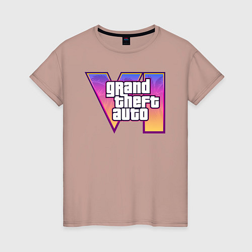 Женская футболка Gta 6 официальное лого / Пыльно-розовый – фото 1