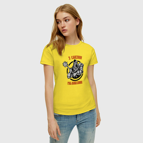 Женская футболка Я славянин - русь земля воинов / Желтый – фото 3