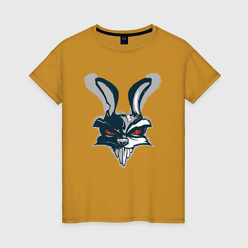 Женская футболка Crazy bunny / Горчичный – фото 1