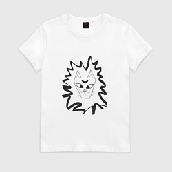 Футболка хлопковая женская Кошка косоглазая, цвет: белый