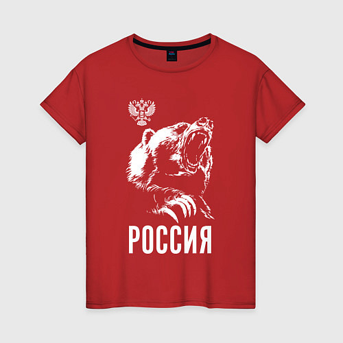 Женская футболка Русский медведь / Красный – фото 1