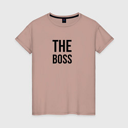 Футболка хлопковая женская The boss - Couple, цвет: пыльно-розовый