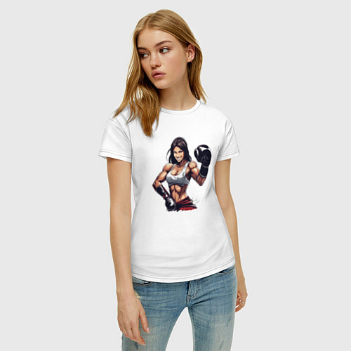 Женская футболка Девушки и бокс / Белый – фото 3