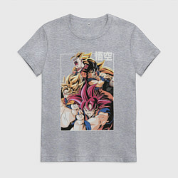 Футболка хлопковая женская Dragon ball anime, цвет: меланж