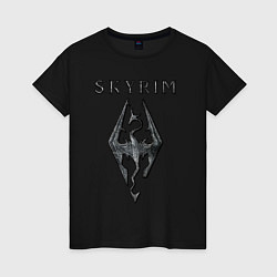 Футболка хлопковая женская Elder Scrolls - скайрим, цвет: черный