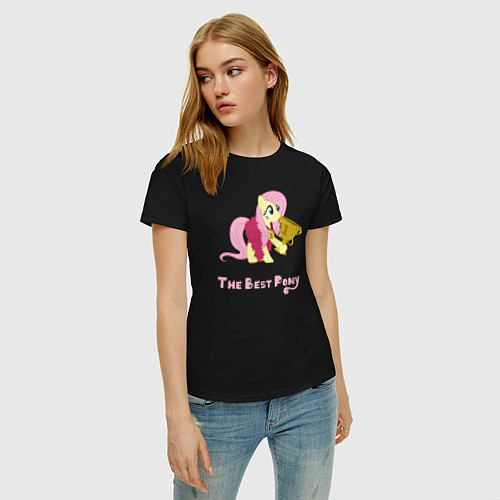 Женская футболка Флаттершай лучшая пони / Черный – фото 3