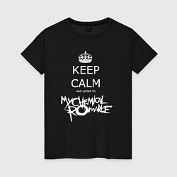 Футболка хлопковая женская My Chemical Romance keep calm, цвет: черный