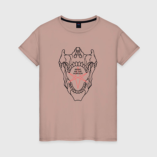 Женская футболка Bring Me the Horizon - logo / Пыльно-розовый – фото 1