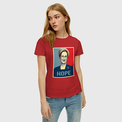 Женская футболка Мерил Стрип надежда / Красный – фото 3