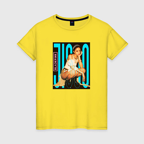 Женская футболка Jisoo fun / Желтый – фото 1