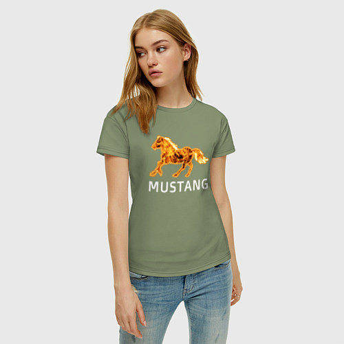 Женская футболка Mustang firely art / Авокадо – фото 3