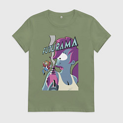 Футболка хлопковая женская Лила и Фрай, цвет: авокадо