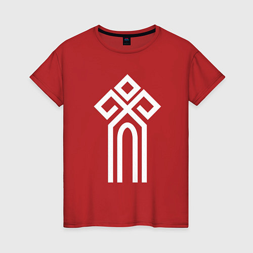 Женская футболка Символ славянский чур / Красный – фото 1