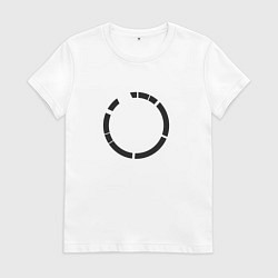 Футболка хлопковая женская Минималистичный круг, цвет: белый