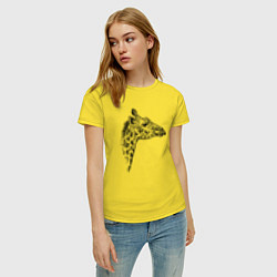 Футболка хлопковая женская Жираф в профиль, цвет: желтый — фото 2