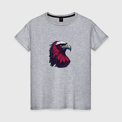 Футболка хлопковая женская Красочный орел, цвет: меланж